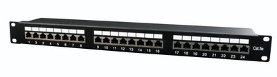 Патч-панель 24 порти, 19', Cablexpert, 1U, Cat.5e, FTP, Black (NPP-C524-002) 218598 фото