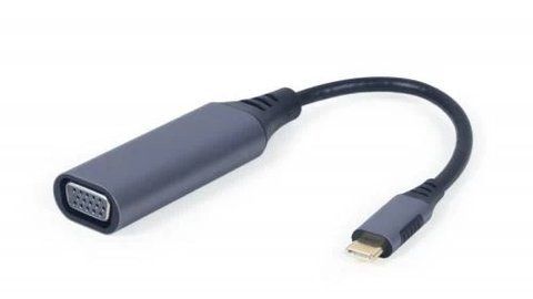 Переходник Type-C (M) - VGA (F), Cablexpert, Black, 15 см, 1080p / 60 Гц (A-USB3C-VGA-01) 241372 фото