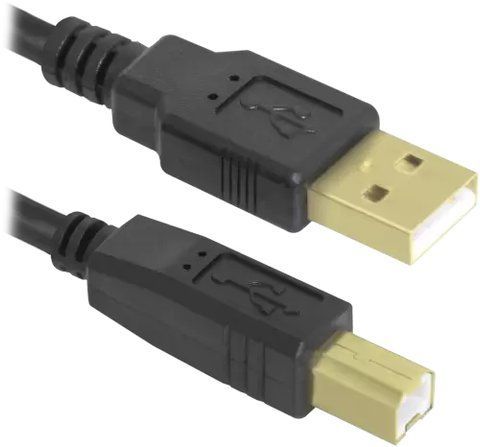 Кабель USB 2.0 AM - USB BM, 3 м, Black, Defender (87431) 206689 фото