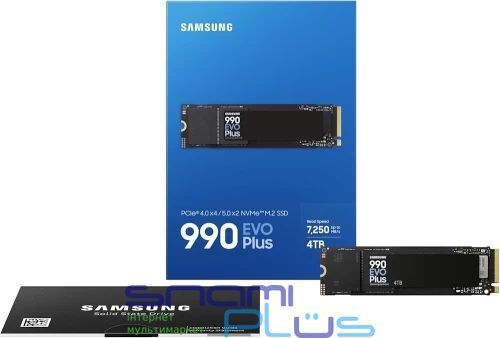 Твердотільний накопичувач SSD 4Tb, Samsung 990 Evo Plus, PCI-E 5.0 x2, M.2 (MZ-V9S4T0BW) 299910 фото