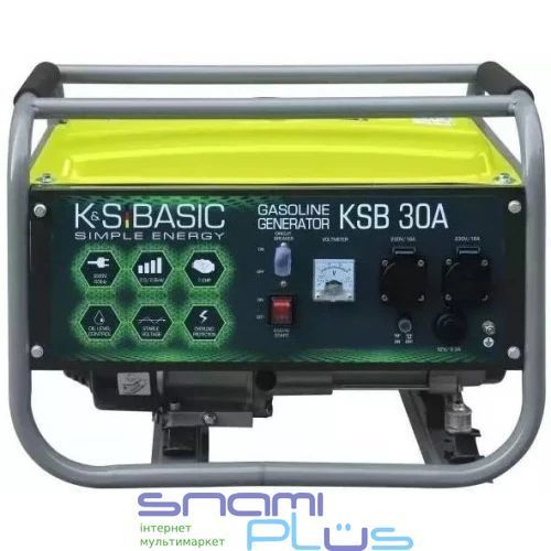 Бензиновий генератор Konner&Sohnen Basic KSB 30A, Black/Green 324336 фото