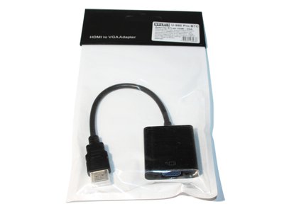 Адаптер HDMI (M) - VGA (F), STLab, Black, 20 см (U-990 Pro BTC) 153952 фото