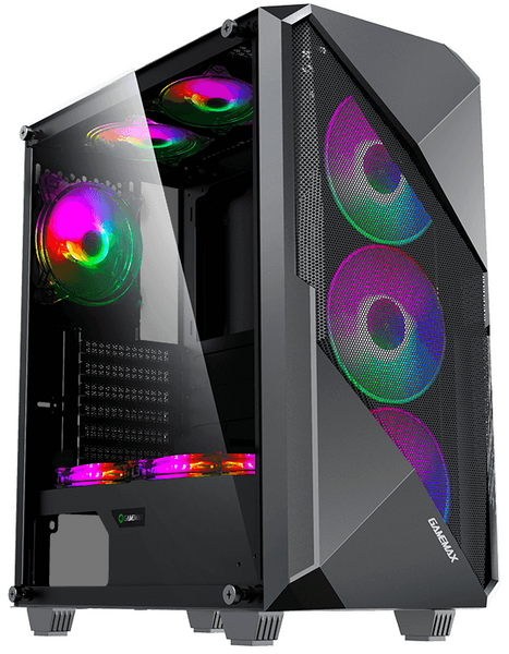Корпус GameMax Revolt Black, без БЖ, Mid Tower, ATX / Micro ATX / Mini ITX, 1хUSB 3.1, 1хUSB 2.0, 4x120 мм LED, 421x210x460 мм, 0.5 мм, 5.5 кг 212110 фото