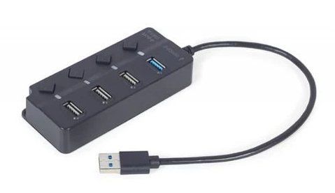 Хаб USB Gembird UHB-U3P1U2P3P-01, Black 263463 фото