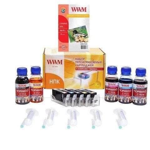 НПК WWM Canon iP3600/4600/4700, MP540/550/560/630/640, 5x100 мл чорнила C10/C11 (RC.CLI-521) 243655 фото