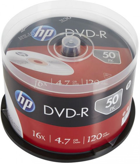 Диск DVD-R 50 HP, 4.7Gb, 16x, Cake Box (DME00025-3) 216986 фото