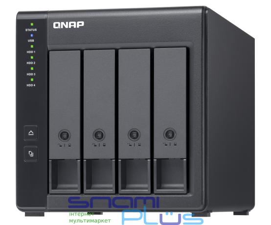 Сховище QNAP TR-004, Black, 4x3.5'/2.5' SATA, 1xUSB3.2 Type-C, RAID: JBOD/0/1/10/5, 169x161x219 мм, 1.85 кг 245937 фото
