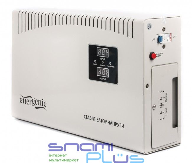 Стабілізатор EnerGenie EG-AVR-DW5000-01 3000VA, 9.2 кг, LCD дисплей 156738 фото