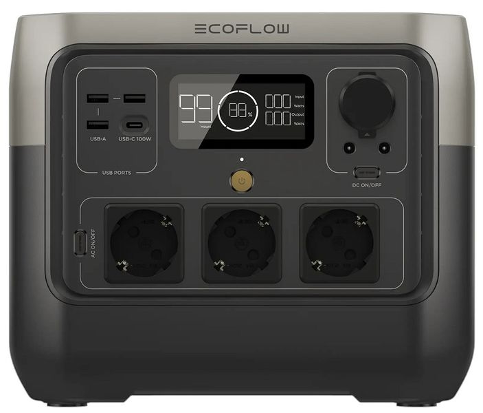 Зарядна станція EcoFlow RIVER 2 Pro, 800W, Вихід 220-240В 940 Вт (х3), Вихід USB-A 5В 2.4A, 12 Вт (х3), Вихід USB-C 5/9/12/15/20 В, 5 A , 100 Вт (х1), Wi-Fi, Bluetooth 273143 фото