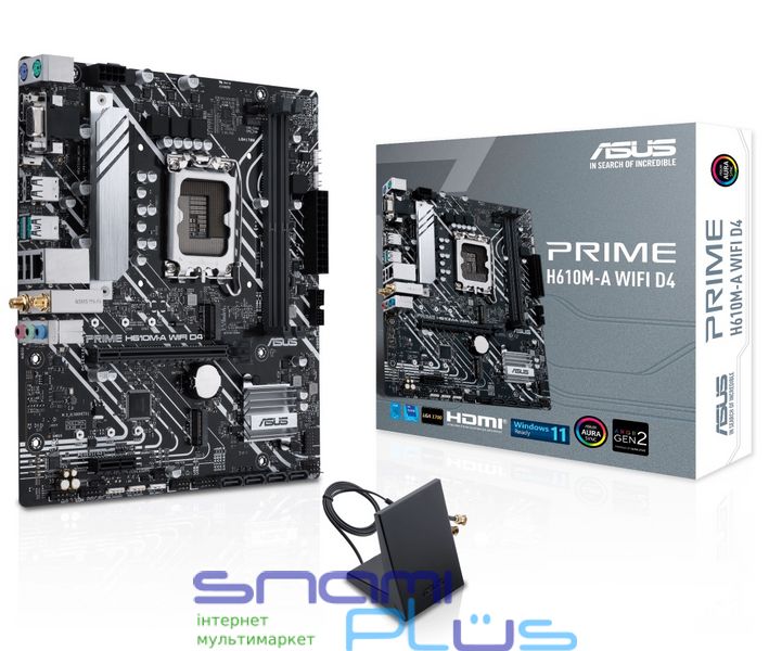 Мат.плата LGA1700, Asus PRIME H610M-A WIFI D4, H610, 2xDDR4, Int.Video(CPU), 4xSATA3, 2xM.2, 1xPCI-E 16x 4.0, 1xPCI-E 1x 3.0, ALC997, I225V, WiFi 5, Bluetooth 5.0, 4xUSB3.2/6xUSB2.0, VGA/HDMI/DP, MicroATX 250021 фото