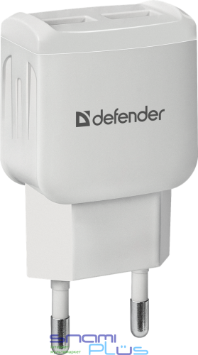 Мережевий зарядний пристрій Defender UPA-22 White, 2xUSB, 2.1A/5V, захист від перевантаження і короткого замикання (83580) 205330 фото