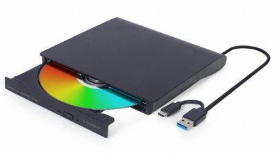 Зовнішній оптичний привід Gembird, Black, DVD+/-RW, USB 3.1 / Type-C (DVD-USB-03) 261819 фото