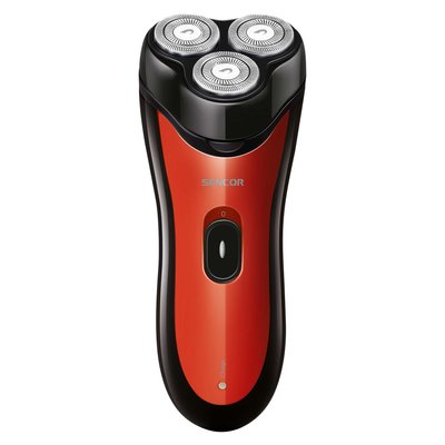 Електробритва Sencor SMS4013RD, Black/Red, роторна, сухе гоління, 3 головки, триммер, індикатор зарядки, робота від акумулятора 251854 фото