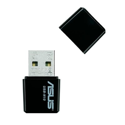 Мережевий адаптер Asus USB-N10 Nano, Black, USB, 802.11 b/g/n, 150 Mbps, ультракомпактний - 14.9 x 17.4 x 7.1 мм, 2 г 115523 фото