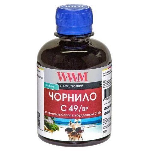 Чорнило WWM Canon G1400/G2400/G3400, Black, 200 мл, пігментне (C49/BP) 140703 фото