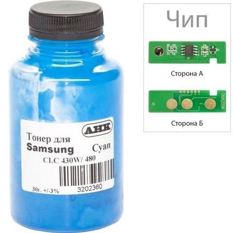 Тонер + чип Samsung SL-C430/C480, Cyan, 30 г, AHK (3202629) 172078 фото