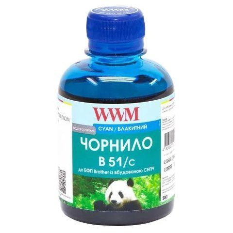 Чорнило WWM Brother DCP-T300/T500/T700, Cyan, 200 мл, водорозчинне (B51/C) 243611 фото