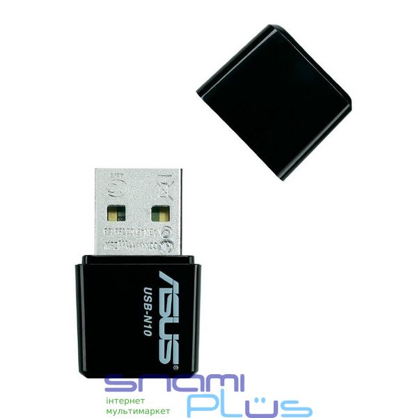 Сетевой адаптер Asus USB-N10 Nano, Black, USB, 802.11 b/g/n, 150 Mbps, ультракомпактный - 14.9 x 17.4 x 7.1 мм, 2 г 115523 фото