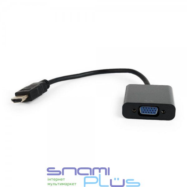 Адаптер HDMI (M) - VGA (F), Cablexpert, Black, 15 см (A-HDMI-VGA-04) 206832 фото