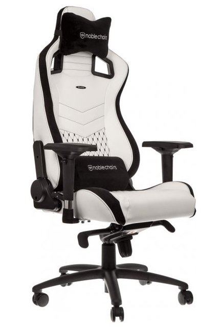 Ігрове крісло Noblechairs EPIC, White/Black, штучна шкіра (NBL-PU-WHT-001) 257096 фото