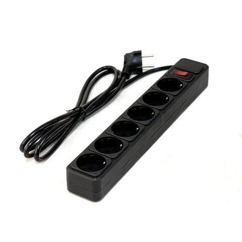 Фильтр сетевой GTL ED06K, 6 розеток, 1.8 м, Black (GTL-XH-ED06K-1.8B) 323535 фото