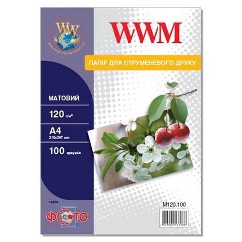 Фотопапір WWM, матовий, A4, 120 г/м&sup2;, 100 арк (M120.100) 88711 фото