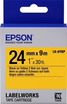 Картридж Epson LK6YBP, Black/Yellow, LW-700/900, 24 мм / 9 м, пастельна стрічка (C53S656005) 180319 фото