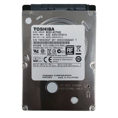 Жорсткий диск 2.5' 500Gb Toshiba, SATA3, 16Mb, 7200 rpm (MQ01ACF050) 151070 фото
