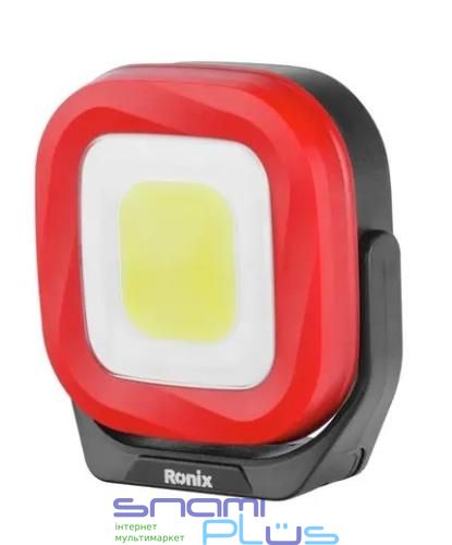 Ліхтар ручний Ronix RH-4221, Red/Black, 8 Вт, 1000 Лм, COB LED, 4 режими роботи, до 50 м, акумулятор 2000 mAh, Type-C, IPX4 284985 фото