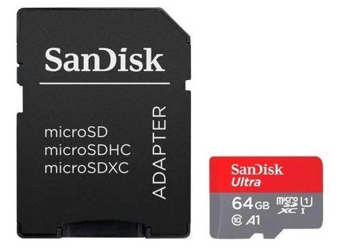 Карта пам'яті microSDXC, 64Gb, SanDisk Ultra, SD адаптер (SDSQUAB-064G-GN6IA) 287277 фото
