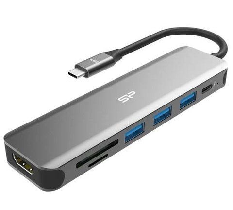 Док-станція Silicon Power Boost SU20 "7-в-1", Grey (SPU3C07DOCSU200G) 291191 фото