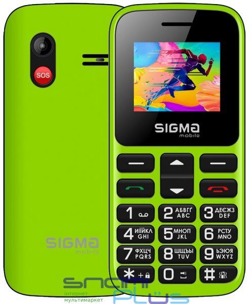 Мобильный телефон Sigma mobile Comfort 50 HIT2020, Green, 'бабушкофон', 2 Mini-SIM + Micro-SIM, дисплей 1.77' цветной (128x160), моноблок, SC6531E, поддержка MicroSD (до 32 ГБ), FM-радио, фонарик, BT, Cam 0.3Mp, 1450 mAh 210449 фото