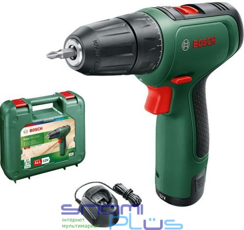 Шурупокрут Bosch EasyDrill 1200 + ЗУ, Green/Black, 12В/1.5Ач, 1500 об/хв, Li-Ion, 30 Нм, сталь - 8 мм / дерево - 20 мм, 0,94 кг (0.603.9D3.006) 242644 фото