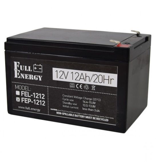 Батарея для ДБЖ 12В 12Ач Full Energy FEP-1212, Black, 12V, 150x98x95 мм 257442 фото