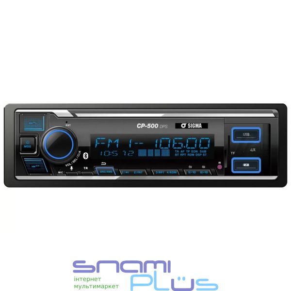 Автомагнитола SIGMA SP-500BT RGB APP USB, 1 Din, Bluetooth, подсветка RGB 262442 фото