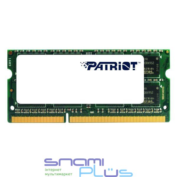Память SO-DIMM, DDR3, 8Gb, 1600 MHz, Patriot, 1.35V (PSD38G1600L2S) 137310 фото