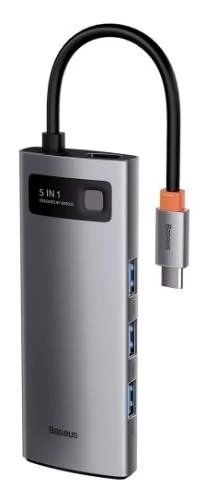 Хаб USB Baseus Metal Gleam, Grey (CAHUB-CX0G) 254415 фото