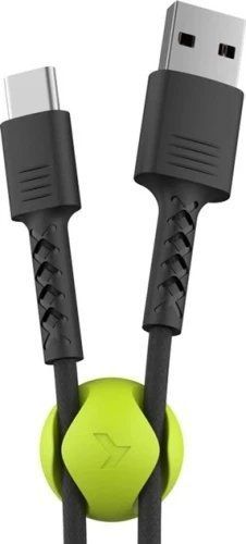 Кабель USB AM - Type-C, 1 м, Black, Pixus Soft, 3A, тримач для кабелю 328259 фото