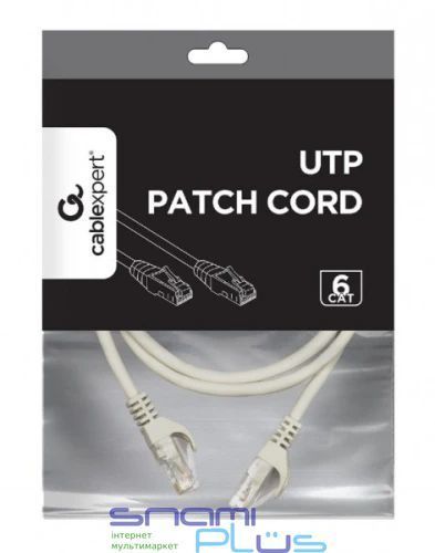 Патч-корд 1.5 м, UTP, Grey, Cablexpert, Cat.6, Cu, PVC (PP6U-CU-1.5M) 315253 фото
