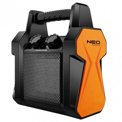 Обігрівач теплова гармата NEO Tools 90-061, Black/Orange, 3 кВт, електрична, площа обігріву 30м2, 210 м3/год, керамічний нагрівальний елемент, термостат 258752 фото