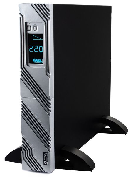 Джерело безперебійного живлення PowerCom SRT-1500A LCD Black, 1500 ВА, 1350 Вт, чиста синусоїда, лінійно-інтерактивний, AVR, 8 розеток (IEC) 274439 фото