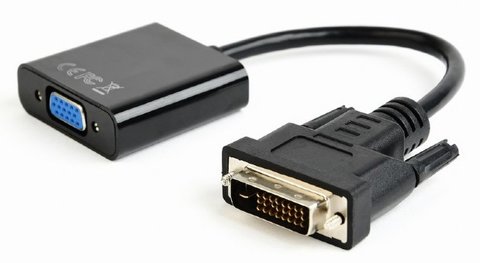 Адаптер DVI-D (M) - VGA (F), Cablexpert, Black, 20 см (AB-DVID-VGAF-01) 206849 фото