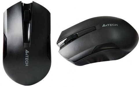 Миша A4Tech G3-200N, Black, USB, бездротова, оптична (сенсор V-Track), 1000 dpi, 3 кнопки, 1xAA 123885 фото
