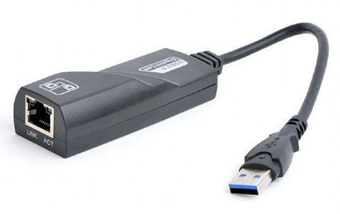 Мережевий адаптер USB 3.0 - Ethernet, 10/1000 Мбит/с, Black, Gembird (NIC-U3-02) 218088 фото