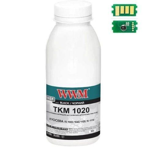 Тонер + чип Kyocera TK-1110, Black, FS-1020/1040/1120, 90 г, WWM (TC-TK-1110-90-WWM) 249654 фото