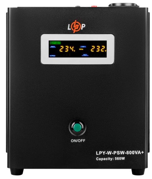 Джерело безперебійного живлення LogicPower LPY-W-PSW-800VA+ (560Вт) 5A/15A з правильною синусоїдою 12В (4143) 222216 фото