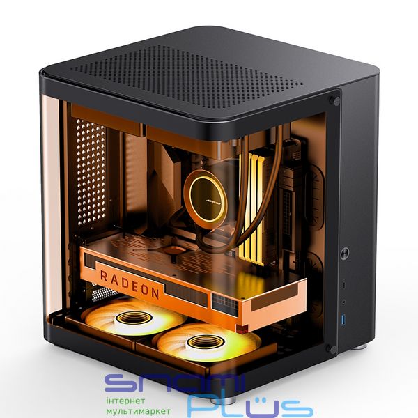 Корпус Jonsbo TK-1 2.0, Black, без БП, Mini Tower, для Micro ATX / Mini ITX, 1xType-C / 1xUSB 3.0, макс. CPU - 165 мм / VGA - 280 мм, боковая и передняя панель из закаленного стекла 284270 фото