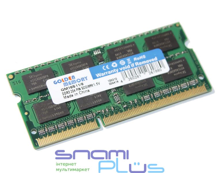 Память SO-DIMM, DDR3, 8Gb, 1600 MHz, Golden Memory, 1.5V (GM16S11/8) 162043 фото