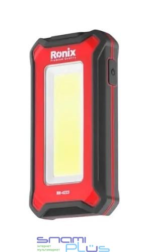 Ліхтар ручний Ronix RH-4223, Red/Black, 8 Вт, 1000 Лм, COB LED, 3 режими роботи, до 60 м, акумулятор 2500 mAh, Type-C, IP44 284986 фото