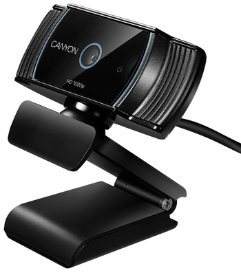 Веб-камера Canyon C5, Black, 2Mp, 1920x1080/30 fps, мікрофон з автоматичним шумоподавленням, USB 2.0, автофокус, 2 м, багатофункціональний затискач (CNS-CWC5) 210885 фото